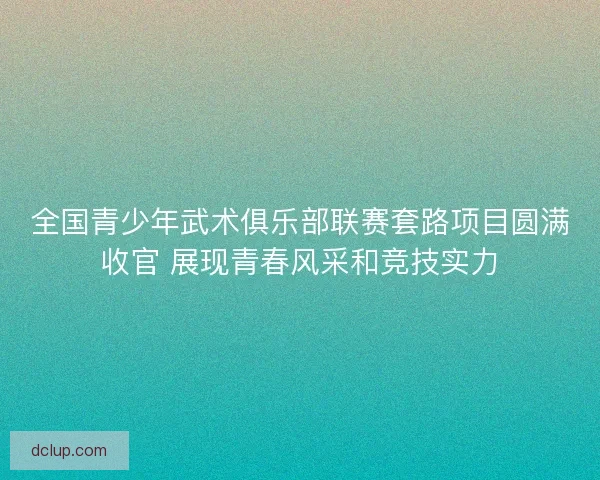 全国青少年武术俱乐部联赛套路项目圆满收官 展现青春风采和竞技实力